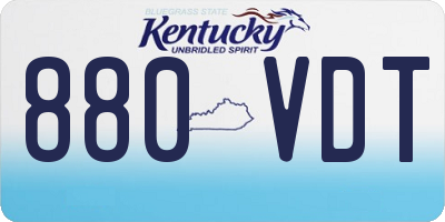 KY license plate 880VDT
