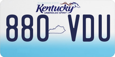 KY license plate 880VDU