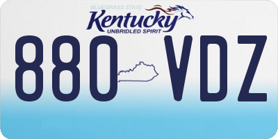 KY license plate 880VDZ