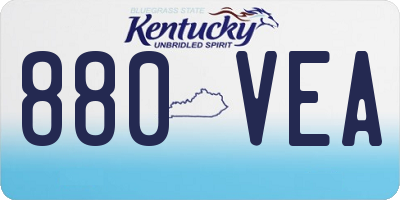 KY license plate 880VEA