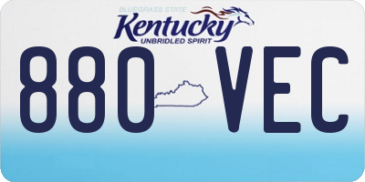 KY license plate 880VEC