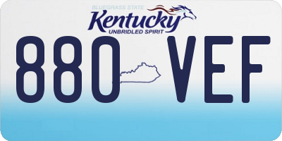 KY license plate 880VEF