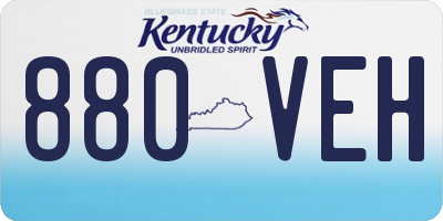 KY license plate 880VEH
