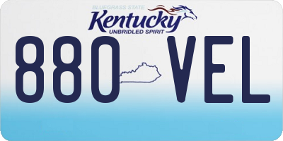 KY license plate 880VEL