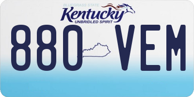 KY license plate 880VEM