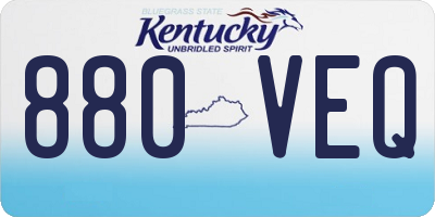 KY license plate 880VEQ