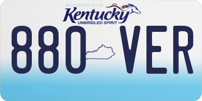 KY license plate 880VER