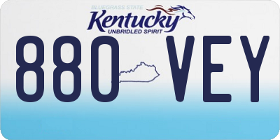 KY license plate 880VEY