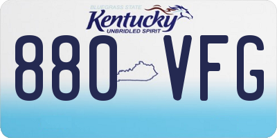 KY license plate 880VFG