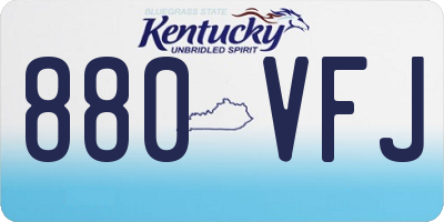 KY license plate 880VFJ