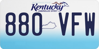 KY license plate 880VFW