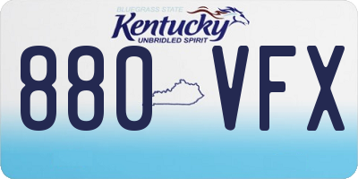 KY license plate 880VFX