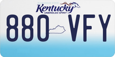 KY license plate 880VFY