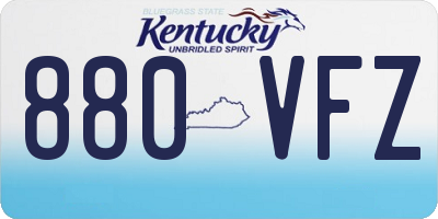 KY license plate 880VFZ