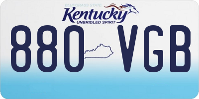 KY license plate 880VGB