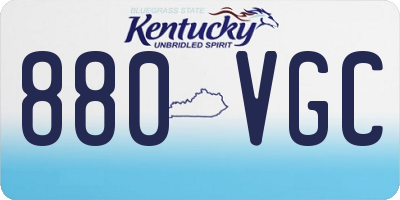 KY license plate 880VGC