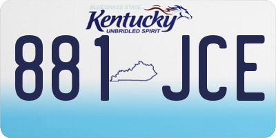 KY license plate 881JCE