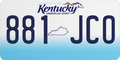 KY license plate 881JCO