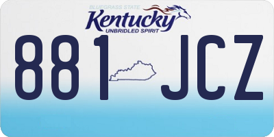 KY license plate 881JCZ