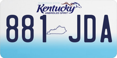 KY license plate 881JDA