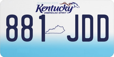 KY license plate 881JDD