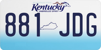 KY license plate 881JDG
