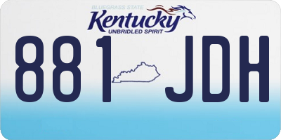 KY license plate 881JDH
