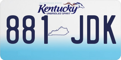 KY license plate 881JDK