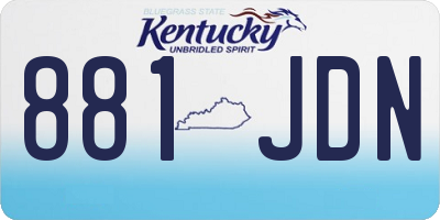 KY license plate 881JDN
