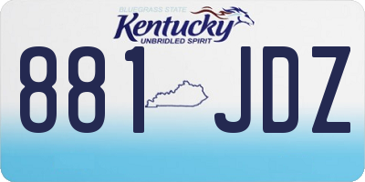 KY license plate 881JDZ