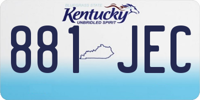 KY license plate 881JEC