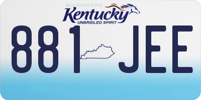 KY license plate 881JEE