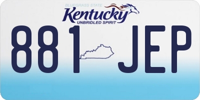 KY license plate 881JEP