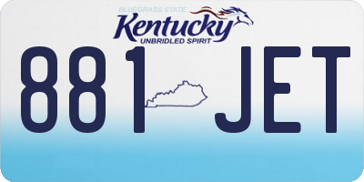 KY license plate 881JET