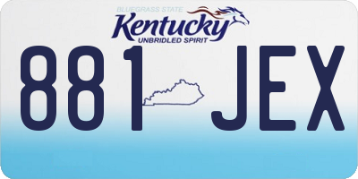 KY license plate 881JEX
