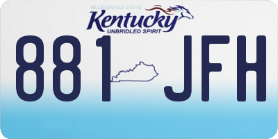 KY license plate 881JFH