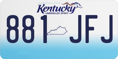 KY license plate 881JFJ