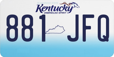 KY license plate 881JFQ