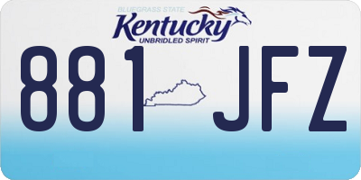 KY license plate 881JFZ