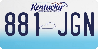 KY license plate 881JGN