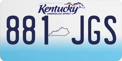 KY license plate 881JGS