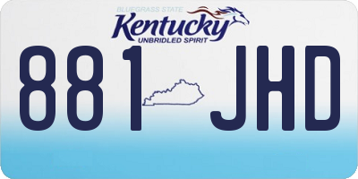 KY license plate 881JHD