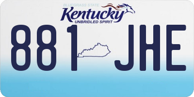 KY license plate 881JHE
