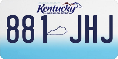 KY license plate 881JHJ