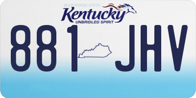 KY license plate 881JHV