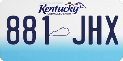 KY license plate 881JHX