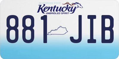 KY license plate 881JIB