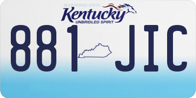 KY license plate 881JIC