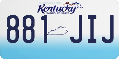 KY license plate 881JIJ
