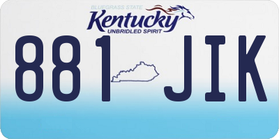 KY license plate 881JIK